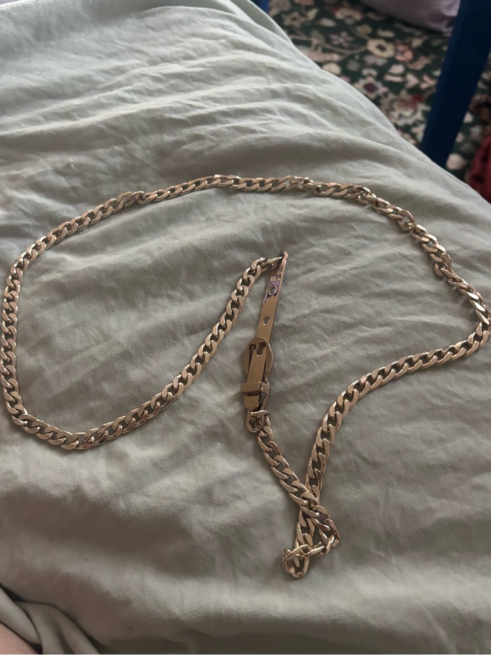 Gold Chain Belt with Buckle Closure